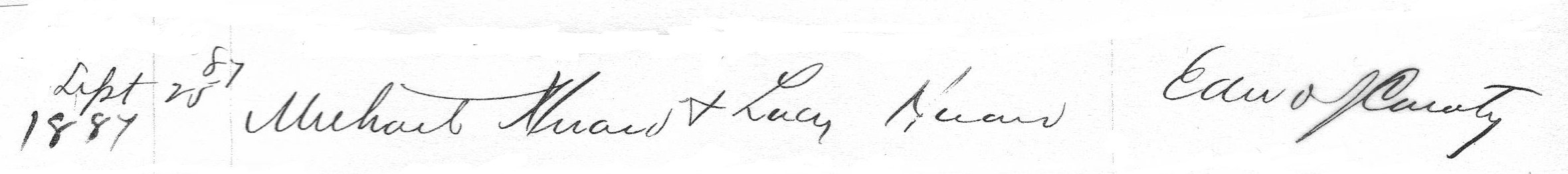 1887 Baptismal Certificate Extract 1 of Marie Rousseau (later Dora Brooks)